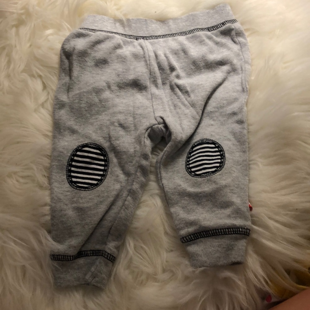 Grey baby pants! With stripes on the knees!